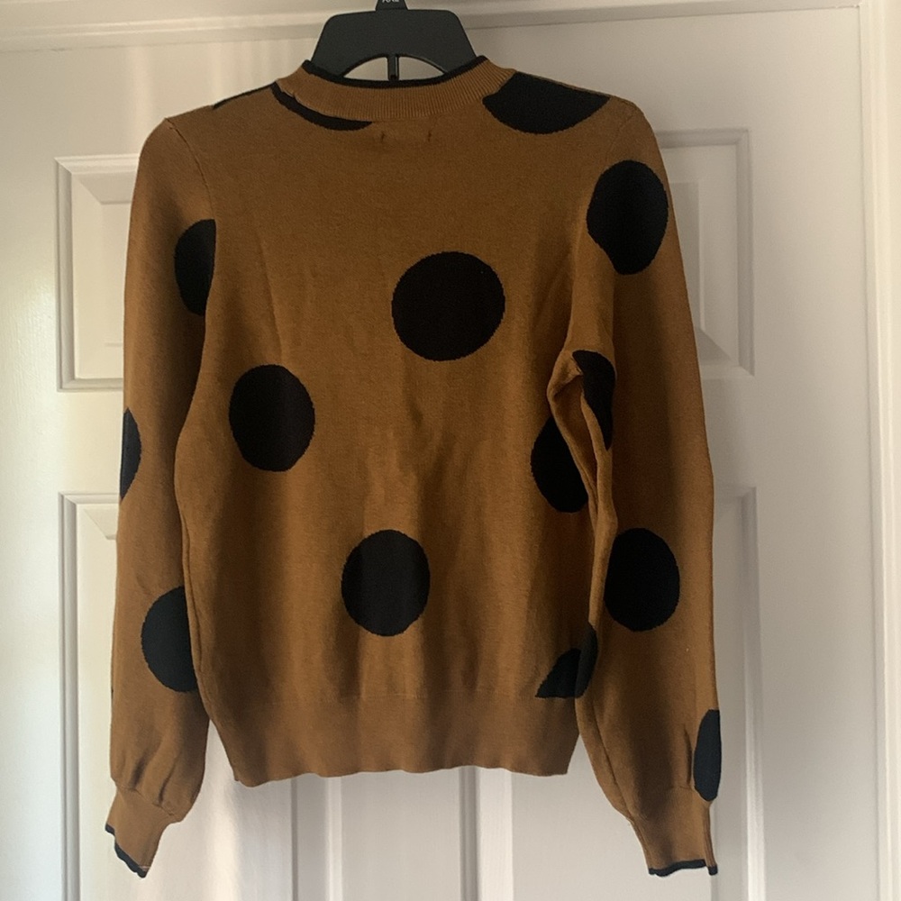Who What Wear Brown & Black Polka-Dot Sweater & Midi Skirt Set - Picture 5 of 16
